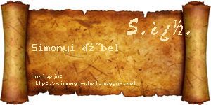 Simonyi Ábel névjegykártya